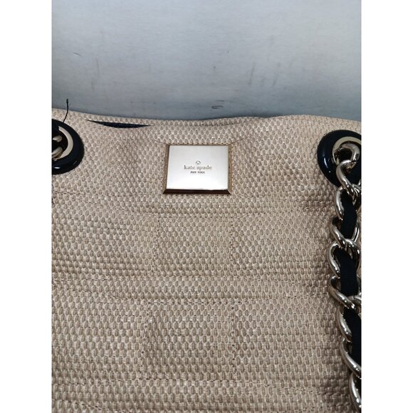 Kate Spade New York Bags Womens Signature Straw Wicker Chain Strap Shoulder Bag - Picture 2 of 8